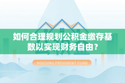 连山如何合理规划公积金缴存基数以实现财务自由？