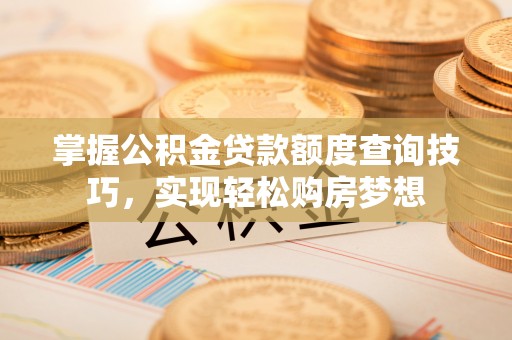 依安掌握公积金贷款额度查询技巧，实现轻松购房梦想
