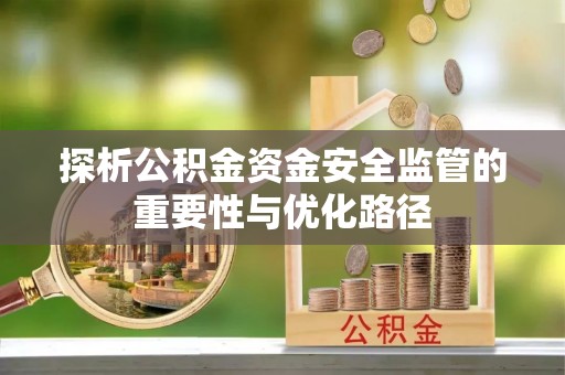 南港探析公积金资金安全监管的重要性与优化路径