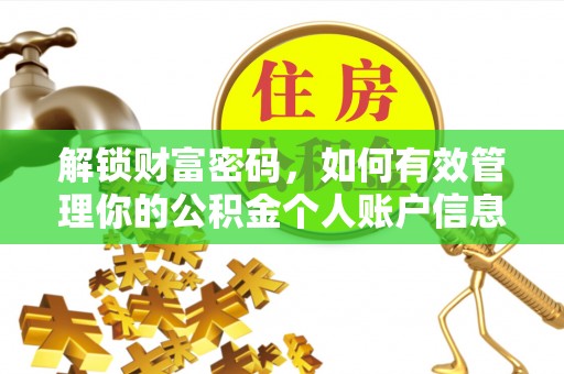 万全解锁财富密码，如何有效管理你的公积金个人账户信息
