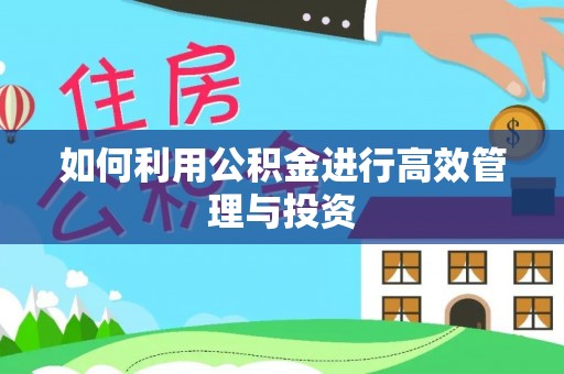 宿松如何利用公积金进行高效管理与投资